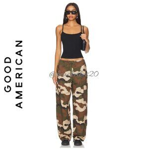 GOOD AMERICAN Parachute Pant Fatigue Green Camo001 Medium NWT O-469
